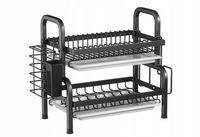 Suszarka do naczyń ELDEN ED-3207 dwupoziomowa ociekacz organizer czarna XXL