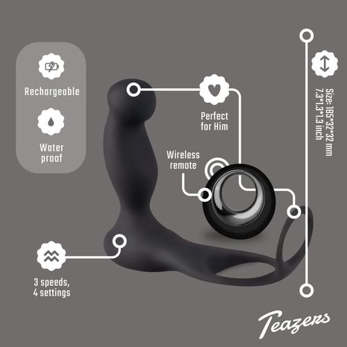 teazers cock & ball ring prostate vibrator with remote control na Arena.pl