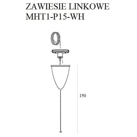Linkowe zawiesie bez uchwytu DOBAC MHT1-P15-WH TRACK Maxlight do szynoprzewodów regulacja 1,5m białe zdjęcie 2