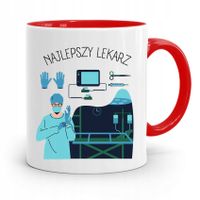 Kubek Czerwony Dla Doktora Najlepszy Lekarz Z Nadrukiem Ze Zdjęciem