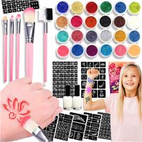 DUŻY ZESTAW DO ROBIENIA TATUAŻY SZABLONY DLA DZIECI KOLOROWE BROKATY