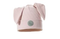 Pupill CLAP czapka dla dzieci prążek uszka pudrowy róż 46-48