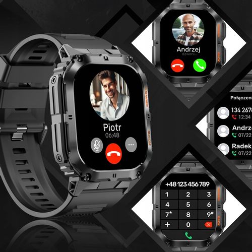 SMARTWATCH ZEGAREK MĘSKI MENU POLSKIE SPORT PULS ROZMOWY SMART WATCH AMOLED na Arena.pl