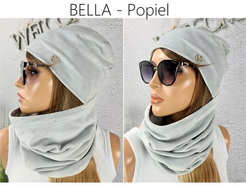 CIEPŁY KOMPLET CZAPKA + KOMIN damski szal - KOLORY na Arena.pl