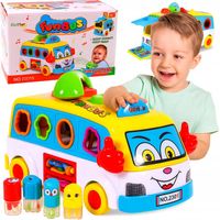 INTERAKTYWNY EDUKACYJNY AUTOBUS SORTER TELEFON KLOCKI JEŹDZI PREZENT ŚWIĘTA