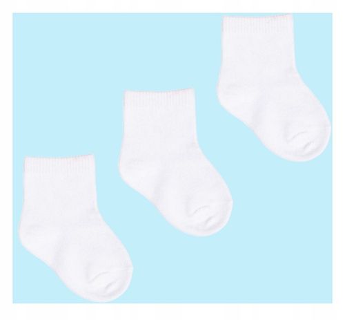 SKARPETKI NIEMOWLĘCE Z BAWEŁNY ORGANICZNEJ SKARPETY BIAŁE 3-PAK 0-3 m na Arena.pl