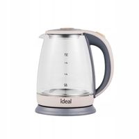 CZAJNIK ELEKTRYCZNY SZKLANY Z PODŚWIETLENIEM BEZPRZEWODOWY NIEZAWODNY