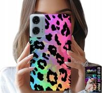 ETUI DO MOTOROLA G34 5G - KOLOROWA TĘCZOWA PANTERKA PLECKI FOLIA