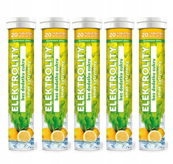 Elektrolity bez dodatku cukru 5 x 20 tabletek musujących MBM zdjęcie 1