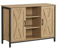 Komoda industrialna loft 100x35x70 cm dąb artisan czarna