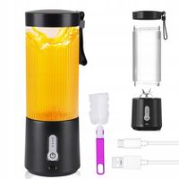 Blender do Koktajli 450ml z 6 Nierdzewnymi Żmijkami i 2000mAh Baterią