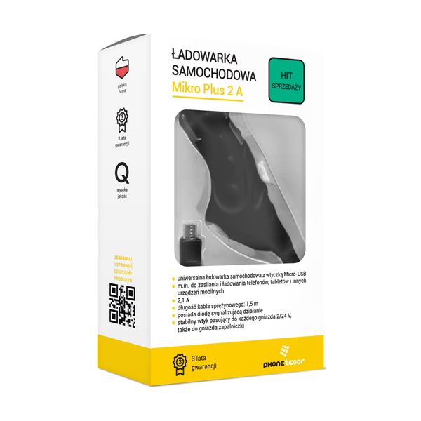 Ładowarka Samochodowa Micro Plus 2 A (samochodowa / Micro USB) zdjęcie 1
