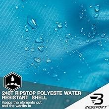 Bessport Śpiwór, od -10°C do 15°C, na 4 pory roku, typu mumia, gruby zdjęcie 2