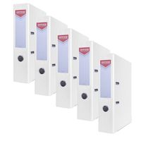 Segregator OFFICE PRODUCTS Officer z szyną, PP, A4/75mm, biały - 5szt