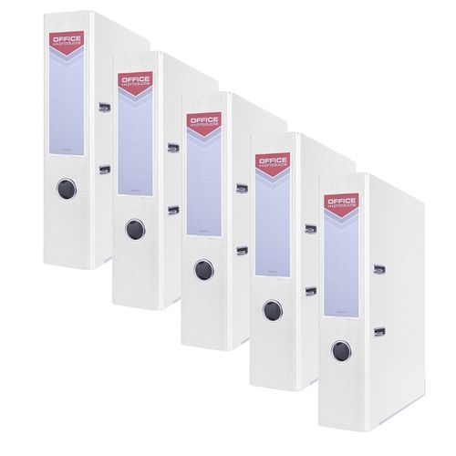 Segregator OFFICE PRODUCTS Officer z szyną, PP, A4/75mm, biały - 5szt na Arena.pl