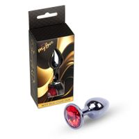 biżuteria analna stalowa mylove toys srebrna czerwona 7 cm