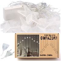 LAMPKI LED 136 KURTYNA ŚWIETLNA ŚWIATEŁKA GWIAZDY NA OKNO WISZĄCE 4,4 METRY