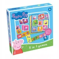 Gra planszowa Świnka Peppa. Gra 3w1 Lotto-Domino-Memo Tactic Games