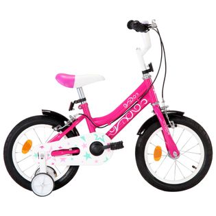 Rower dla dzieci, 14 cali, czarno-różowy