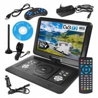 TELEWIZOR mobilny ODTWARZACZ przenośny DVD DVBT2 HEVC ekran 16 cali USB SD