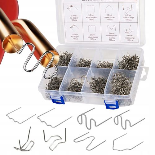 ZSZYWKI DO ZGRZEWARKI DO PLASTIKU TWORZYW ZESTAW 8 TYPÓW 800SZT 0,8MM na Arena.pl