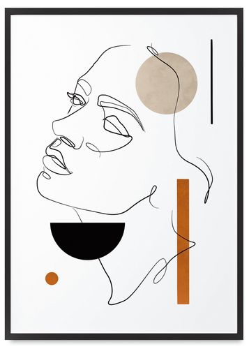 Plakat portret boho twarz 21x30 cm w czarnej ramie na Arena.pl