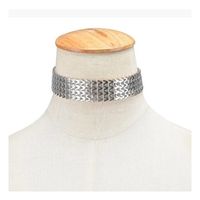 naszyjnik kolia choker lśniący srebro n361s