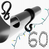 ZAWIESZKI NA RYNNĘ UCHWYTY DO WIESZANIA LAMPEK ŚWIĄTECZNYCH ŚWIATEŁEK x60