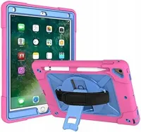 Etui do iPad 6/5 9,7” z Podstawką i Paskiem na Ramię Różowe