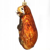 Bombka szklana ręcznie zdobiona - panda czerwona