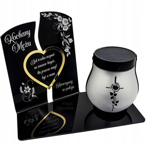 WIECZNY ZNICZ SOLARNY LED Statuetka dla MĘŻA na Grób Wszystkich Świętych na Arena.pl