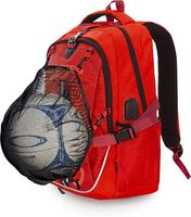 Plecak sportowy z siatką na piłkę kask USB laptop 15.6 czerwony 20L