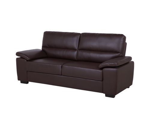 Sofa 3-osobowa ekoskóra brązowa VOGAR na Arena.pl