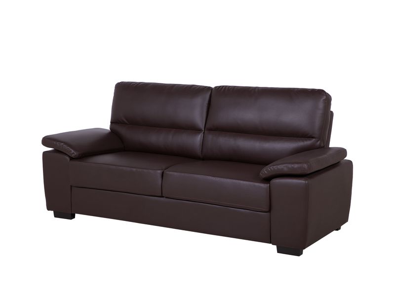 Sofa 3-osobowa ekoskóra brązowa VOGAR zdjęcie 3