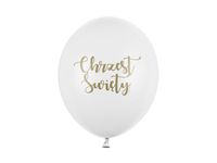 Balony lateksowe chrzest święty białe, 30 cm 3 szt.