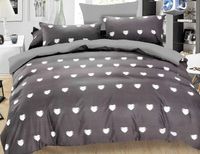 POŚCIEL 160x200 SERCA SERDUSZKA LOVE SZARA KOMPLET ELEGANCE WALENTYNKI