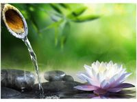 50X70CM BAMBUS KAMIENIE OBRAZ POKOJU DREWNINE