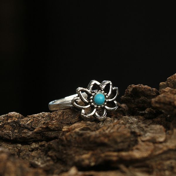 Srebrny ZESTAW PIERŚCIONKÓW RETRO PUNK BOHO 08 zdjęcie 4