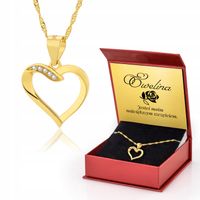 ZŁOTY NASZYJNIK SERCE ŁAŃCUSZEK 925 PUDEŁKO GRAWER