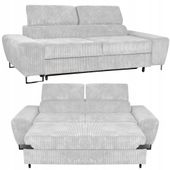 Sofa kanapa Savio salon Family meble jasny szary sztruks reg zagłówek