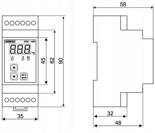REGULATOR TEMPERATURY termostat na szynę DIN +400C na Arena.pl