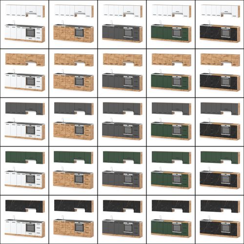 Kuchnia Modułowa Mokka Plus 2.4m Zestaw Z Blatem Pojemna Biała Nowoczesna na Arena.pl