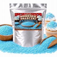 POSYPKA CUKROWA NIEBIESKIE PAŁECZKI DO TORTÓW BABECZEK MUFFINEK LODÓW 200G