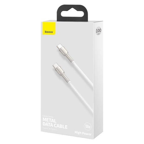 kabel usb-c do usb-c baseus cafule, 100w, 1m (biały) na Arena.pl