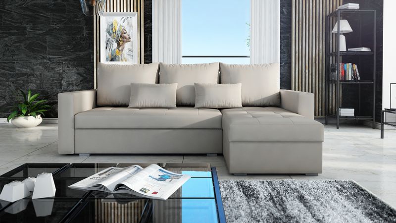 Rozkładany narożnik Focus pikowany z pojemnikiem zdjęcie 11