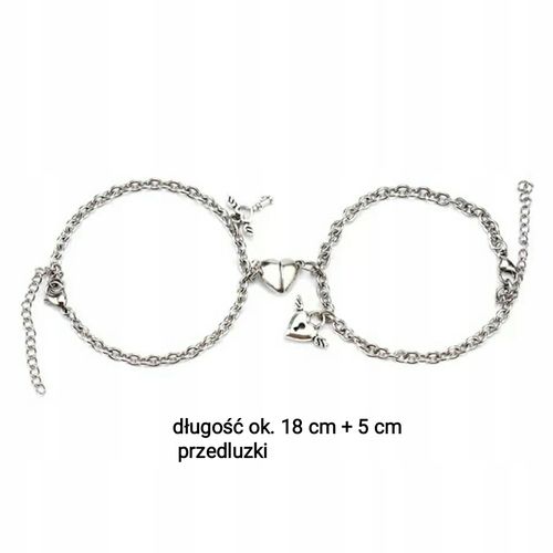 Bransoletki Magnetyczne Komplet 2 Szt Symbol Miłości dla Par Klucz i Kłódka na Arena.pl