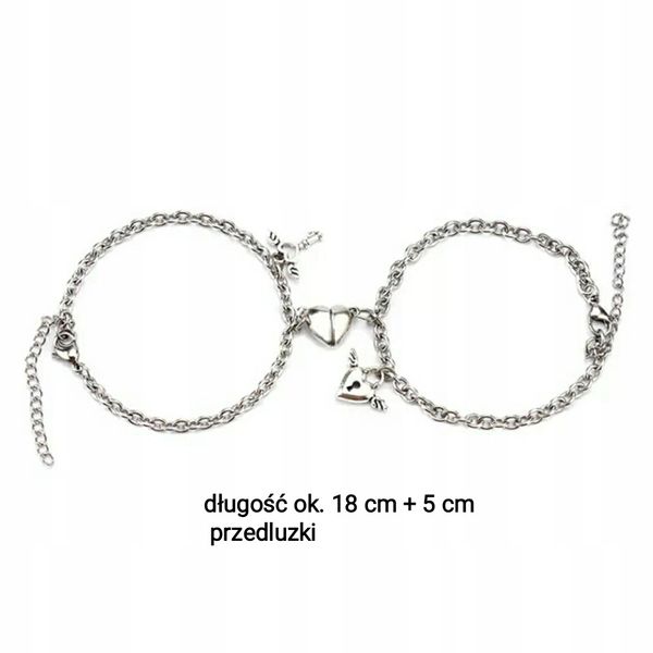 Bransoletki Magnetyczne Komplet 2 Szt Symbol Miłości dla Par Klucz i Kłódka zdjęcie 12