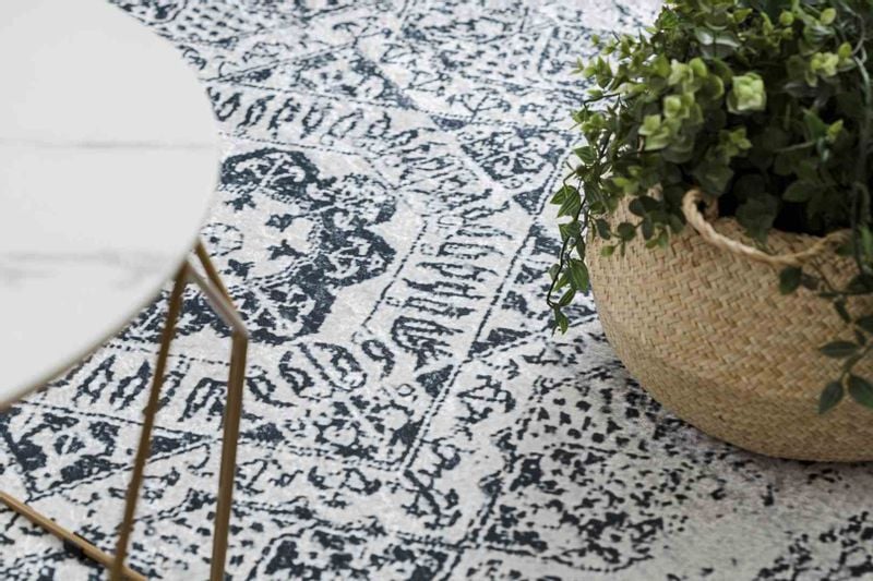 RUG/LU/ARLEN/ROSETTE/WHITE+BLACK/120x170 zdjęcie 6
