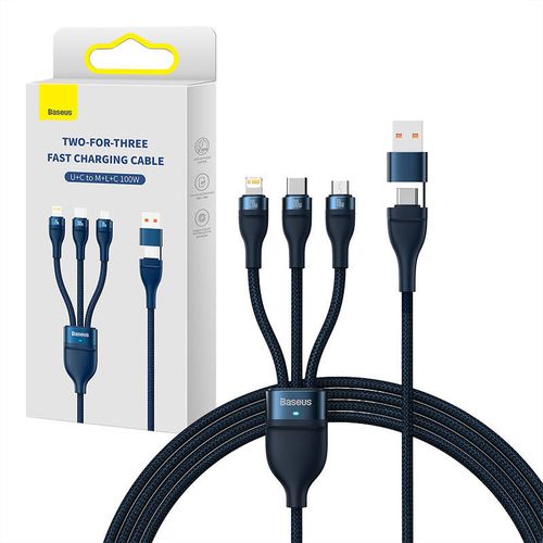 kabel usb 3w1 baseus flash series 2, usb-c + micro usb + lightning na Arena.pl