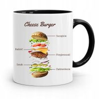 Kubek Czarny Prezent Dla Kucharza Cheese Burger Z Nadrukiem Ze Zdjęciem